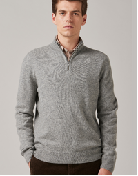 JCK Half-Zip Cashmere Sweater Mid-Grey (XL)