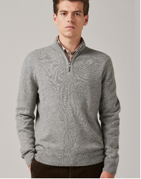 ROBINSON MAN | JCK Half-Zip Cashmere Sweater | Mid-Grey