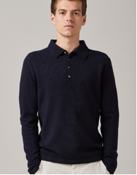 Endeavour Long Sleeve Cashmere Polo Dark Navy (M)