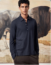 Ischia Cotton Polo J0084 Nero Lavato (XL)