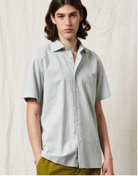 Malibu T4467 Half Sleeves Cotton Seersucker Shirt R693 Light Green (S)