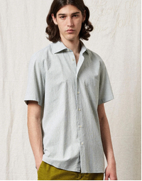 Malibu T4467 Half Sleeves Cotton Seersucker Shirt R693 Light Green (S)