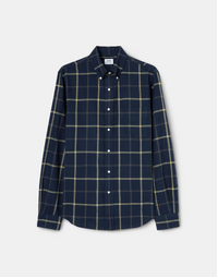 Button-Down Cotton Flannel Shirt Blue (39)