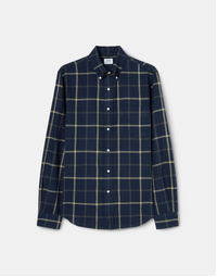 Button-Down Cotton Flannel Shirt Blue (39)