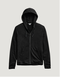 Vintage French Terry Zip Hoodie Black 1