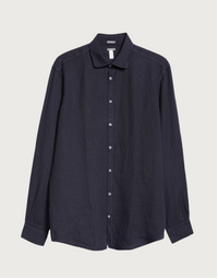 Canary Round Collar Shirt T0033 Blue (L)