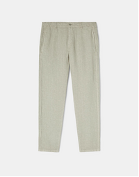 Linen Garment Dyed Trousers Khaki (44)