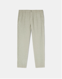 Linen Garment Dyed Trousers Khaki (44)