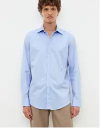 Genova Classic Cotton Shirt T4315 Azzurro (M)