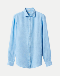 MASSIMO ALBA | Canary Linen Shirt | Sky
