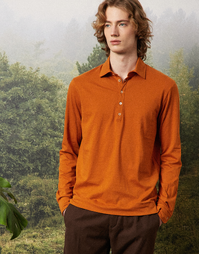 Ischia Cotton Cashmere Polo J0084 Brick (S)