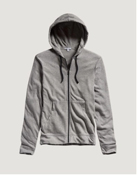 Vintage French Terry Zip Hoodie Heather Grey 2