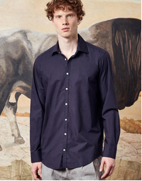 Genova Classic Cotton Shirt T4553 Dark Blue (M)