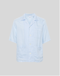 Ago Camp Collar Linen Shirt Sky Blue (S)