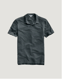 Sueded Jersey Polo Asphalt Pigment (0)