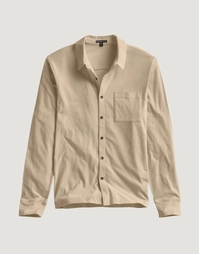 Long Sleeve Clean Finish Jersey Shirt Light Khaki (0)