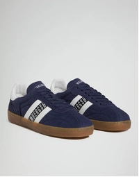 Men's Recoba Lace Up Suede Sneakers in Navy Size 40