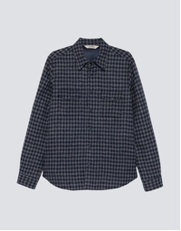 Doppia Wool Shirt Jacket Blue Check (S)