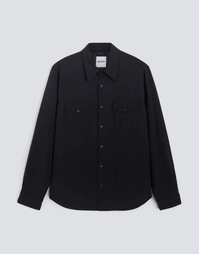 Doppia Wool Blend Shirt Jacket Navy (S)