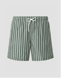 Striped Swim Shorts Mid Green (S)