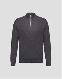 JCK Half-Zip Cashmere Sweater Charcoal Melange (S)