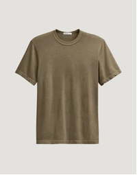 Short Sleeve Crew Neck T-shirt Light Olive Pigment (1)