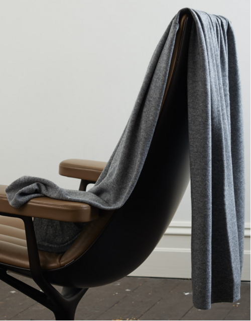 ROBINSON MAN | Aro'a Knitted Travel Blanket | Mid Grey