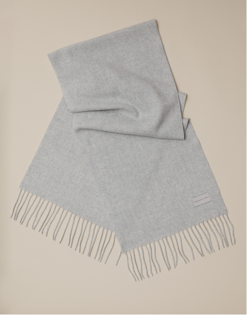 ROBINSON MAN | Woven Cashmere Scarf with Tassels |  Silver