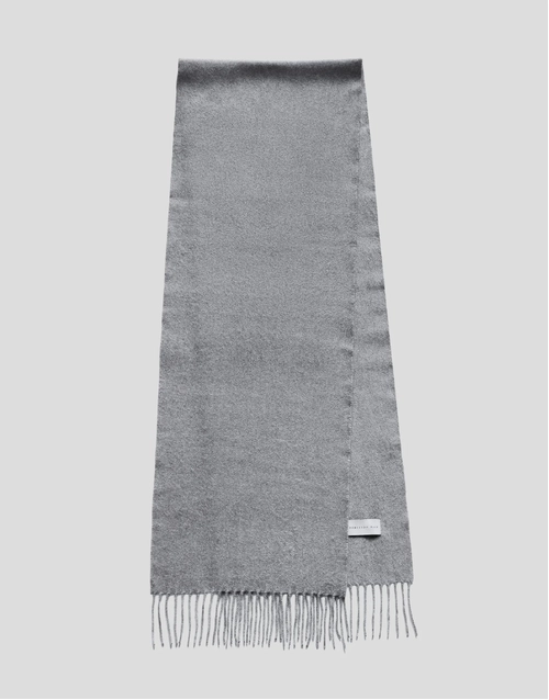 ROBINSON MAN | Fringed Cashmere Scarf | Mid Grey