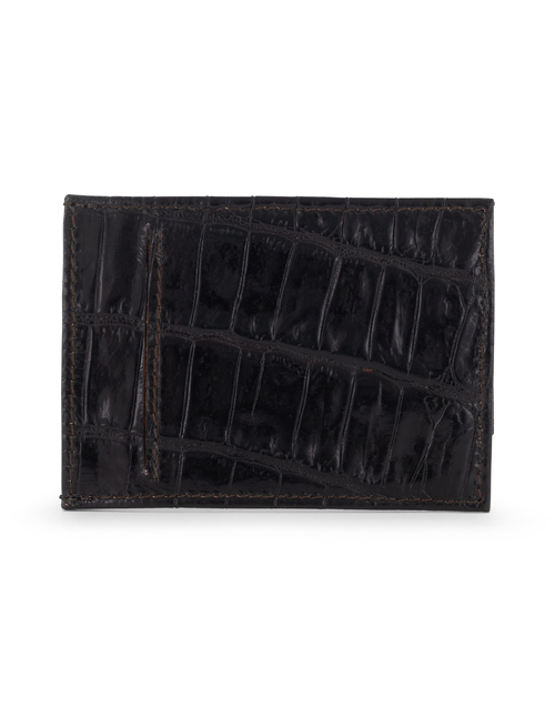 F.Hammann | Crocodile Flat Wallet Cardcase | Dark Brown