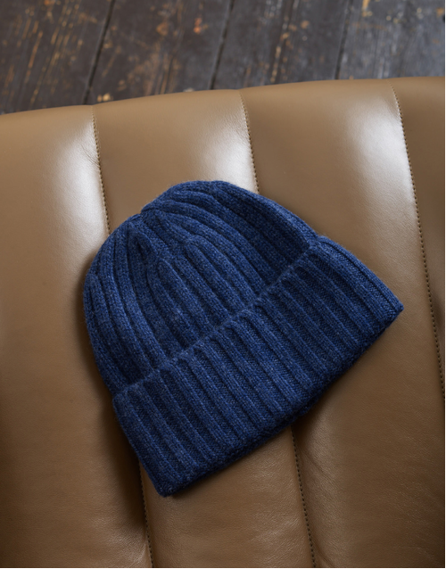 ROBINSON MAN | Beanie Ribbed Hat | Denim Blue