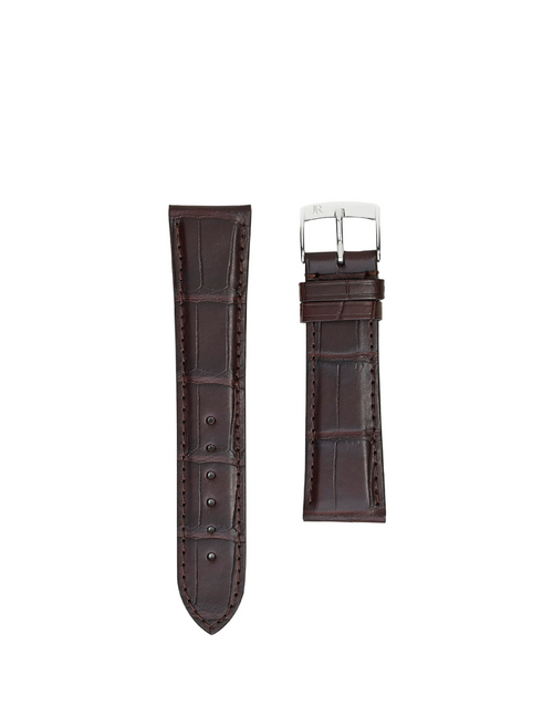 JEAN ROUSSEAU PARIS | Alligator Watch Strap 3.5 Width 20/16 | Truffle