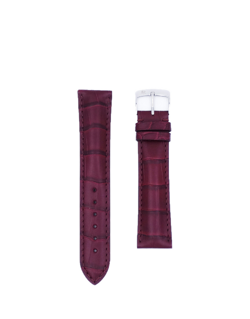 JEAN ROUSSEAU PARIS | Alligator Watch Strap 5 Width 20/18   | Wine