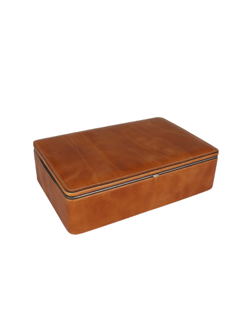 F.HAMMANN | Leather Watch Box Alpina Cowhide | Tan