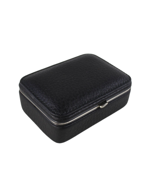 F.HAMMANN | Cufflink Box Framed Calf Leather | Black