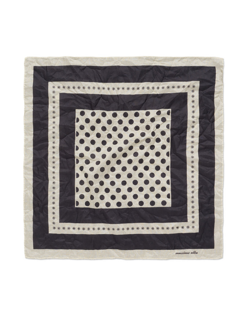 MASSIMO ALBA | Hanky Geometry + Dots T6039 | Dark Blue
