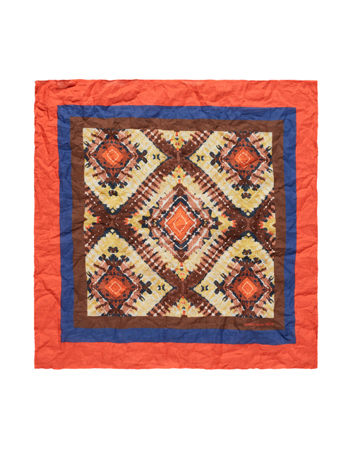 MASSIMO ALBA | Psychedelic + Flowers Pocket Square | Cacao