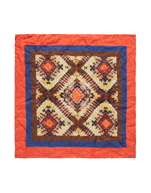 MASSIMO ALBA | Psychedelic + Flowers Pocket Square | Cacao