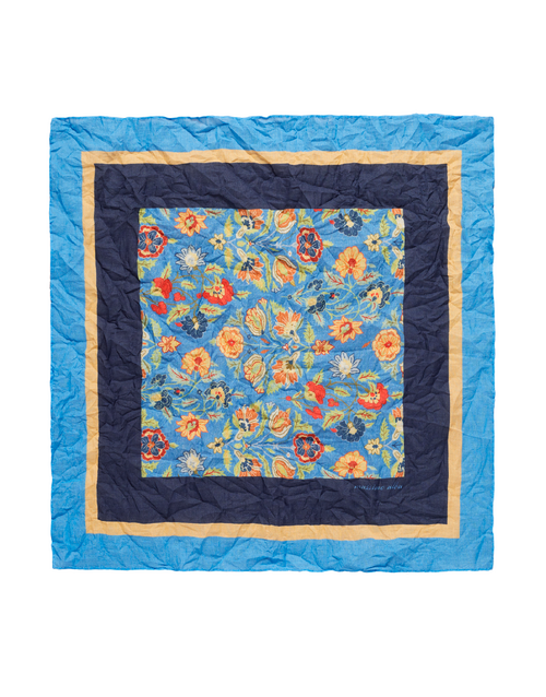 MASSIMO ALBA | Hanky Psychedelic + Flowers T6040 | Mosaic Blue 