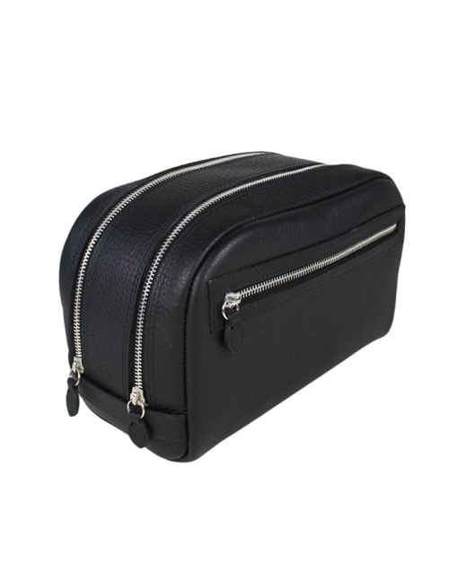 F.HAMMANN | Leather Toiletry Bag | Black