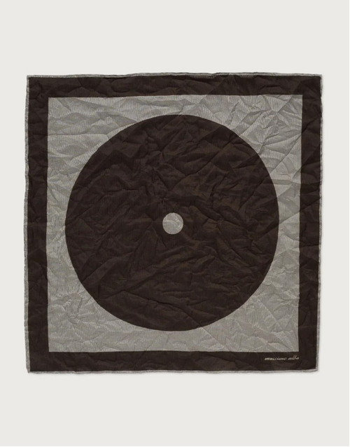 MASSIMO ALBA | Pocket Square | Nero Lavato