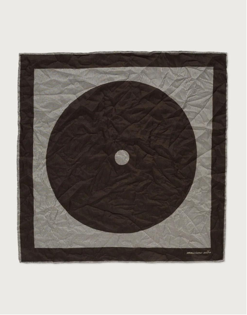 MASSIMO ALBA | Pocket Square | Nero Lavato