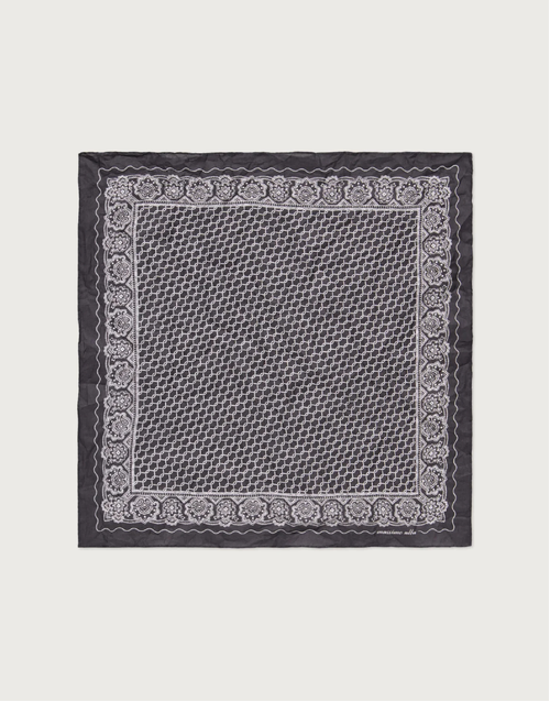 MASSIMO ALBA |  Pocket Square Doily Pattern | Dark Blue