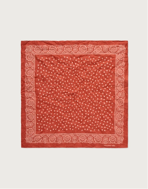 MASSIMO ALBA |  Pocket Square Dot Pattern | Burnt Red