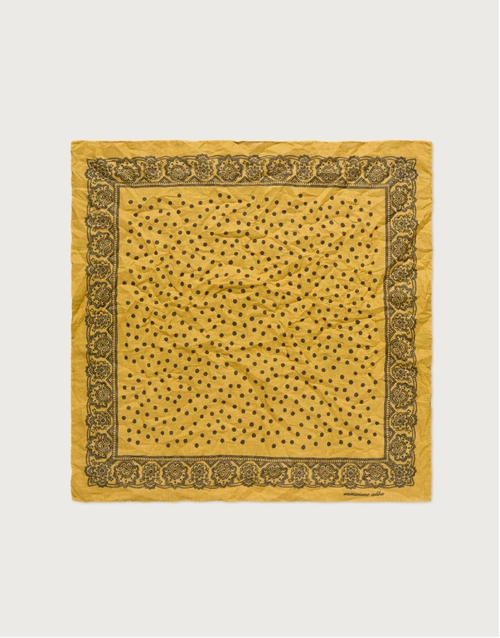 MASSIMO ALBA |  Pocket Square Dot Pattern | Mostarda
