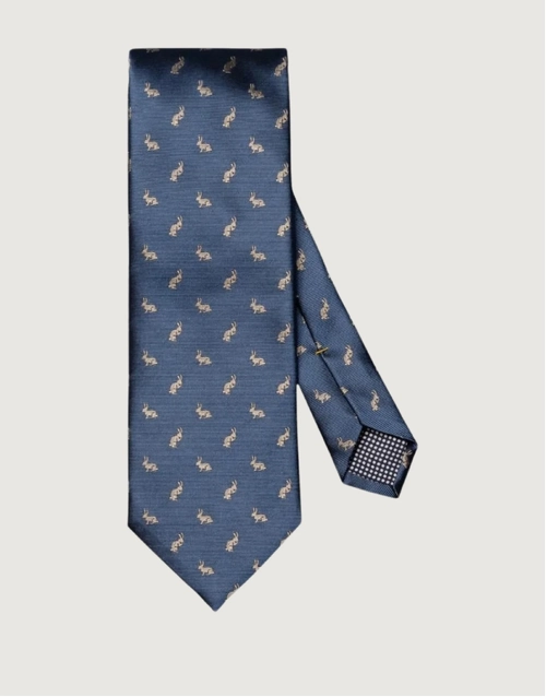 ETON | Fox & Hare Woven Silk Tie | Blue