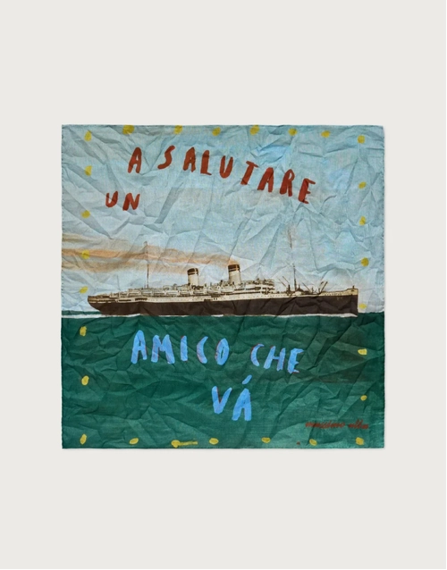 MASSIMO ALBA | Pocket Square Paolo Ventura | Blue Rain