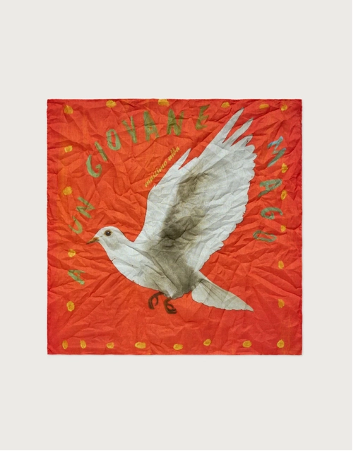 MASSIMO ALBA | Pocket Square Paolo Ventura | Orange