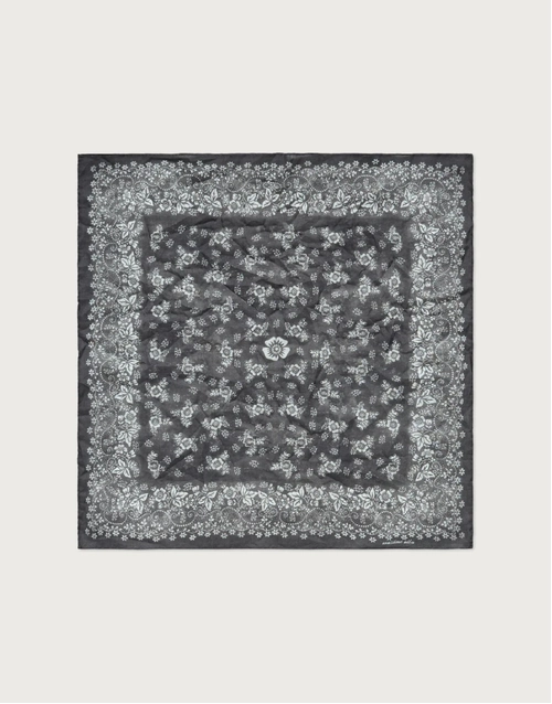 MASSIMO ALBA |  Pocket Square Flowers | Dark Green