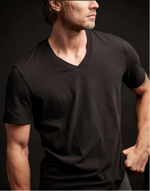 JAMES PERSE | V-Neck Cotton T-SHIRT | Black